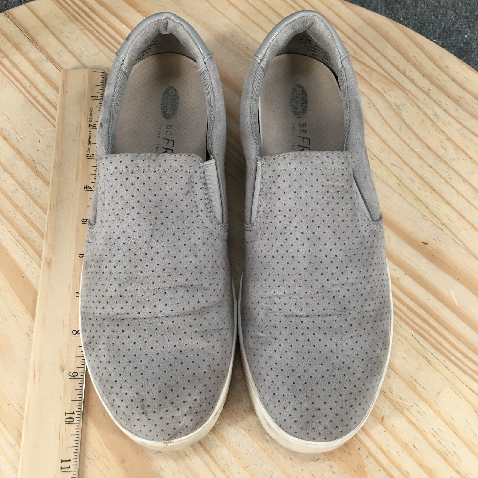 Dr Scholls Shoes Womens 8.5M Madison Casual Low Top Slip On Sneakers Gray Fabric