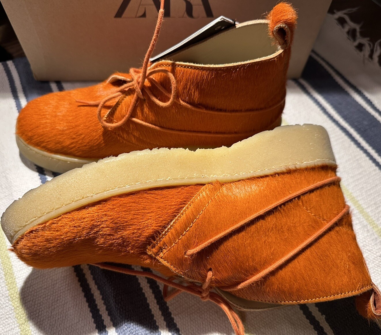 ZARA DESERT COAL BOOTS ORANGE CLARKS X ZARA LEATHER ANLKE BOOTS SHOES 39