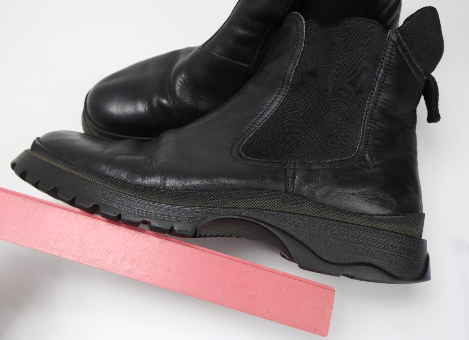 PRADA Shoes Womens (EU) 40 Leather Black High Top Round Slip On Boots