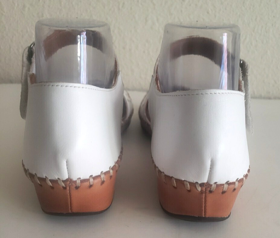 VENUS SAGE Wome’s Strap White Leather Shoes Size-9/39