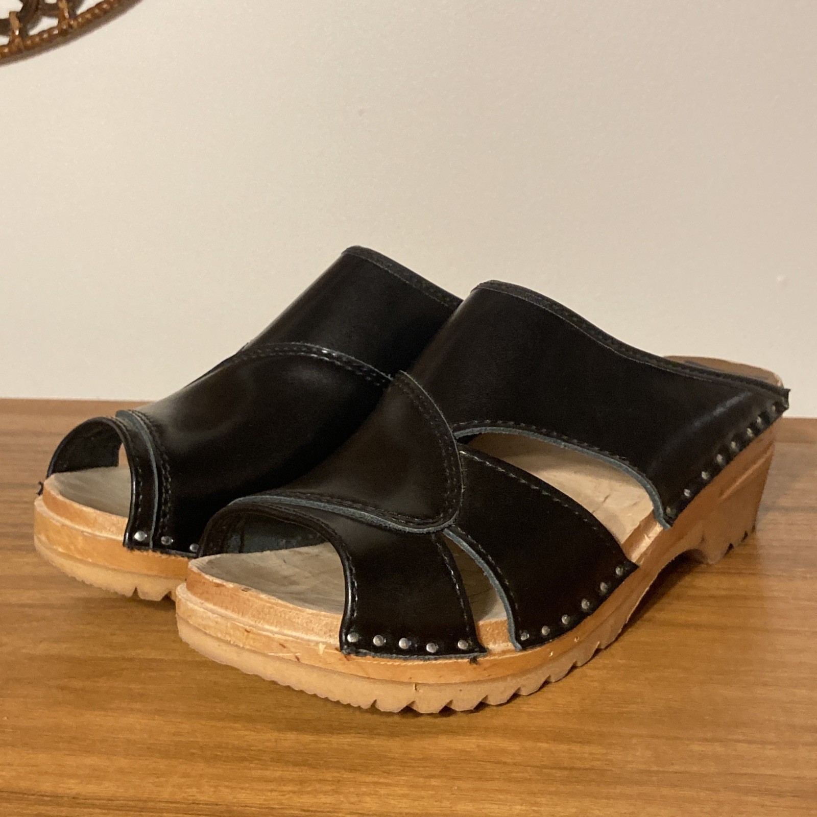 TROENTORP Mariah Black Clog Sandal Sz 38 US 8