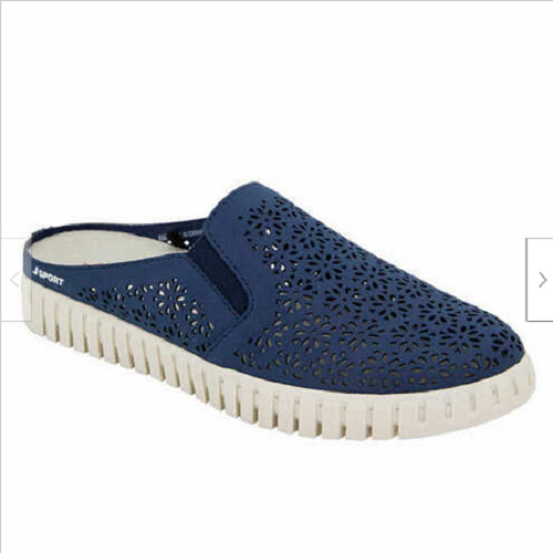 Jsport Ladies’ Lightweight Shoe Floral Mule Slip Comfy Contoured (NAVY,10) NWOB