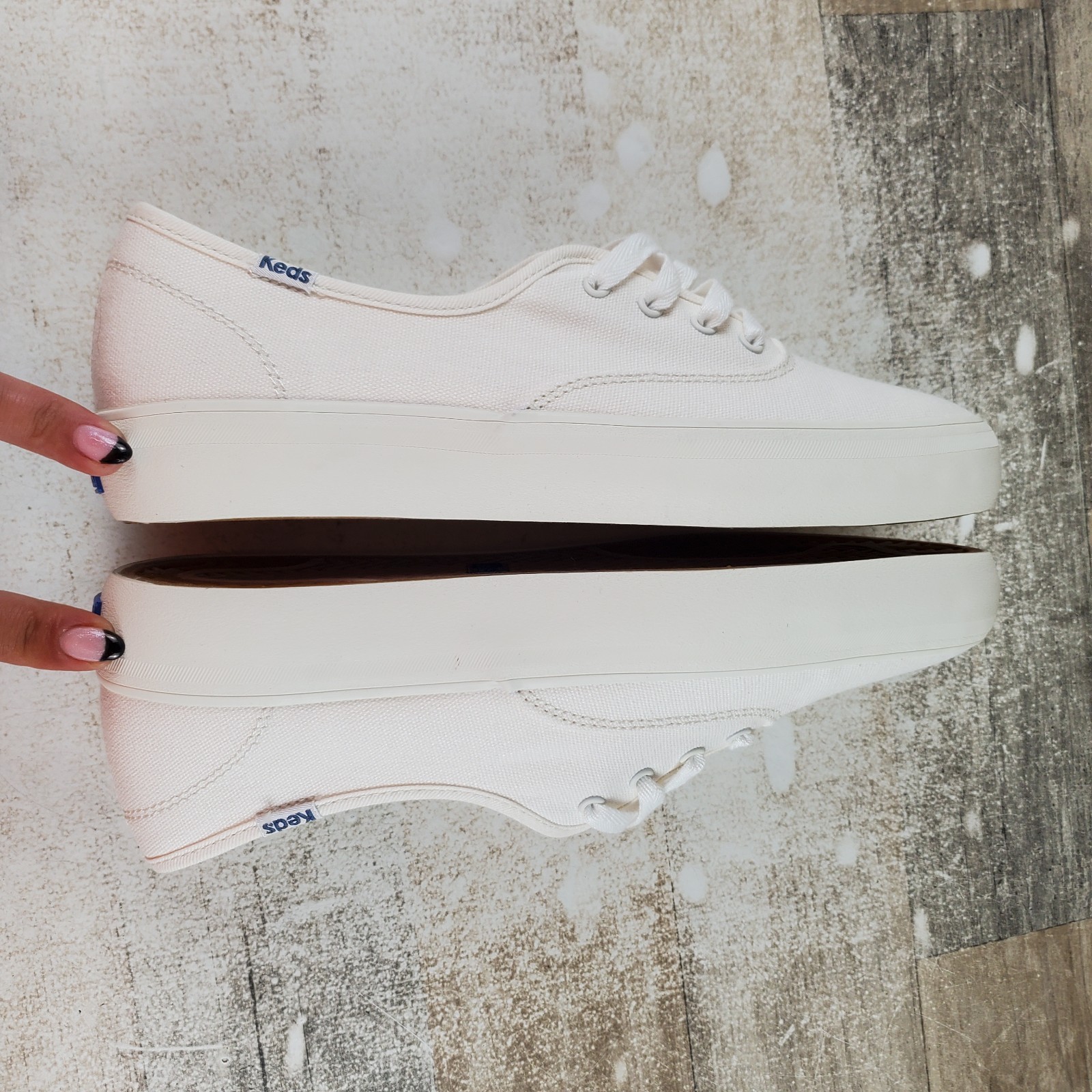Keds Champion Unisex Shoes Sz 7 Comfort White Canvas Low Top Lace Up Sneakers