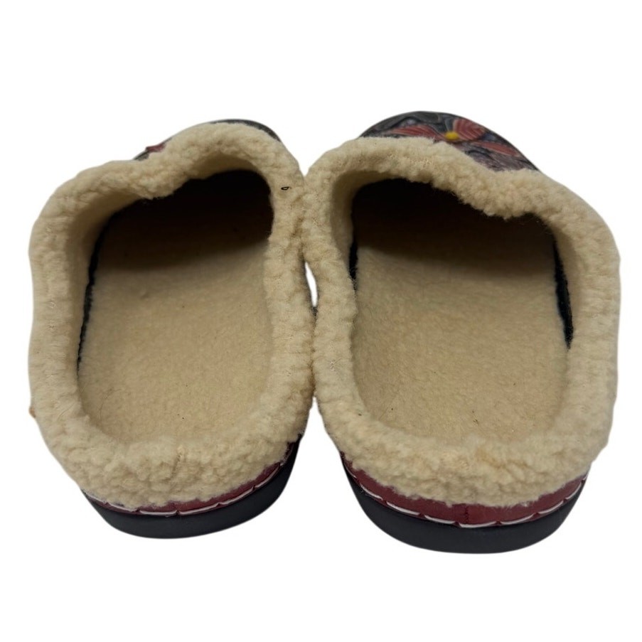 Embroidered Leather Shearling Lined Clogs EU 38 Boho Mule