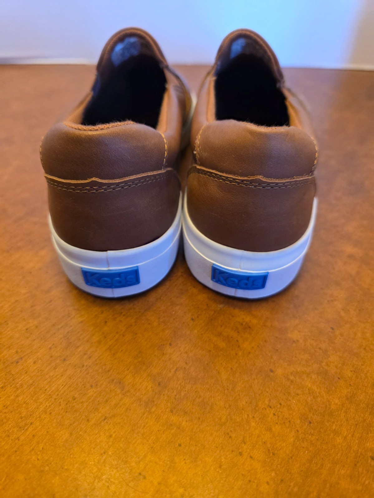 Keds Womens Pursuit Slip-on – Worn One time Size 7.5 Faux Leather in Cognac
