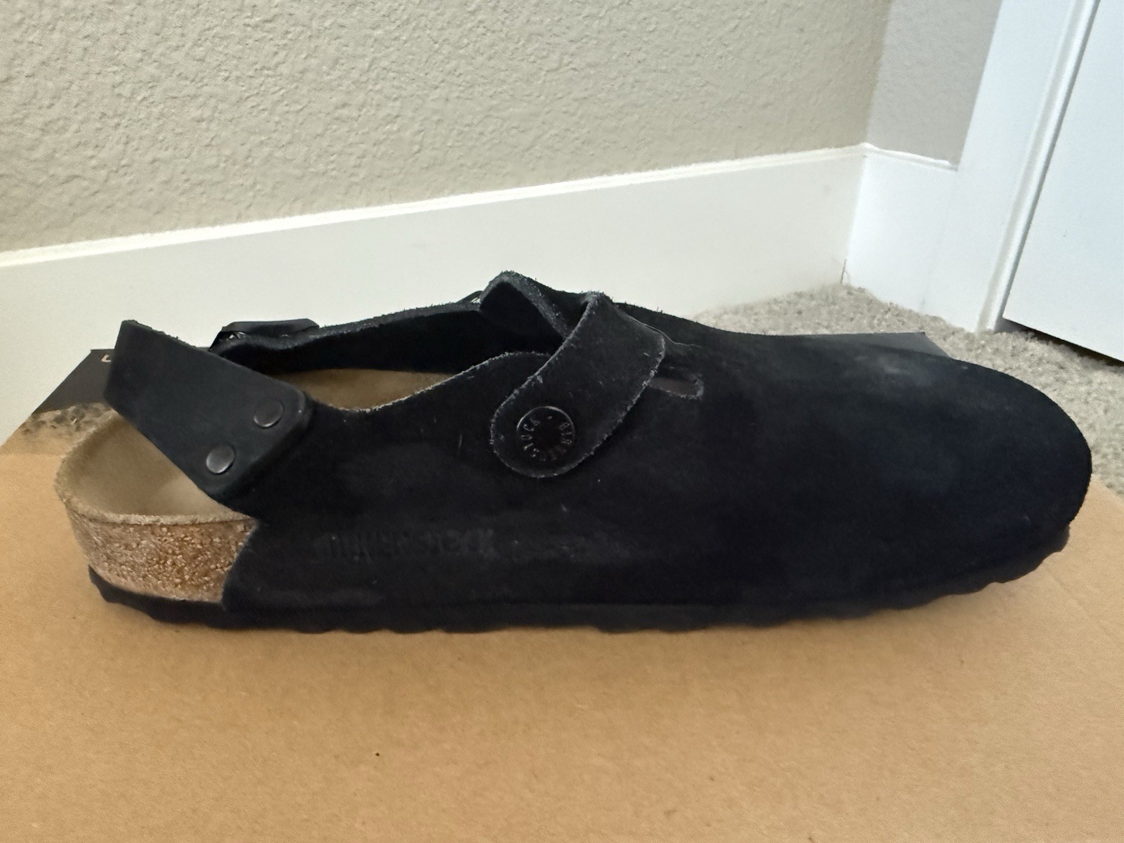 BIRKENSTOCK TOKIO BLACK SUEDE CLOG MULE SIZE EU 38 NARROW US 5 MENS 7 WOMENS