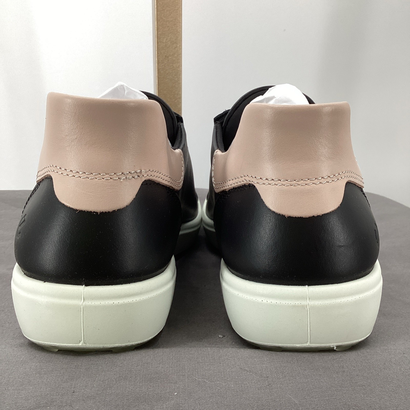 ECCO Women’s Soft 7 Sneaker in Black Leather Size 9-9.5 US 40 EU BNIB