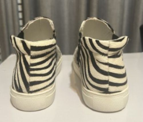 NWOT Coconuts by Matisse Zebra Print Slip-On Sneakers Artsy Preppy Biker Women 6