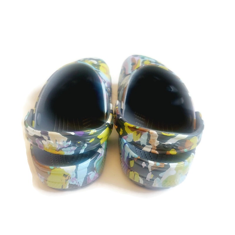 CROCS Classic Painted Floral Slip On Clogs Mens 6 Womens 8 Croslite Sandal NWT