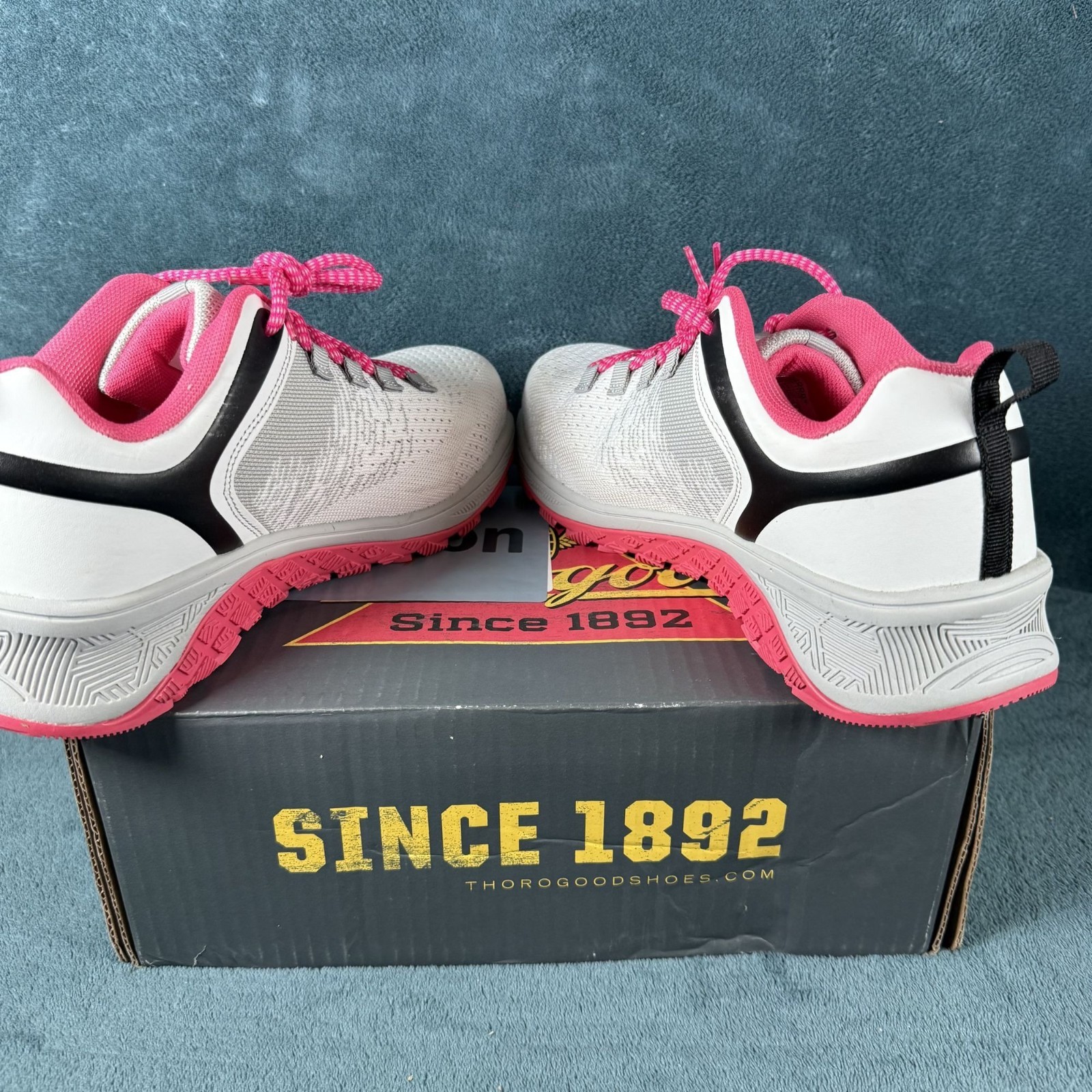 Thorogood Women’s Safety Toe Work Shoes Slip Resistant White/Pink Size 10.5