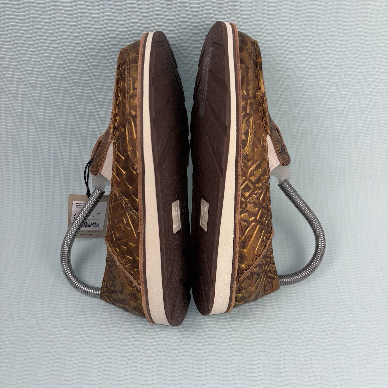 Ariat Women’s Tooled Leather Slip-On Shoes Size 6.5B Brown Western Loafers NWT