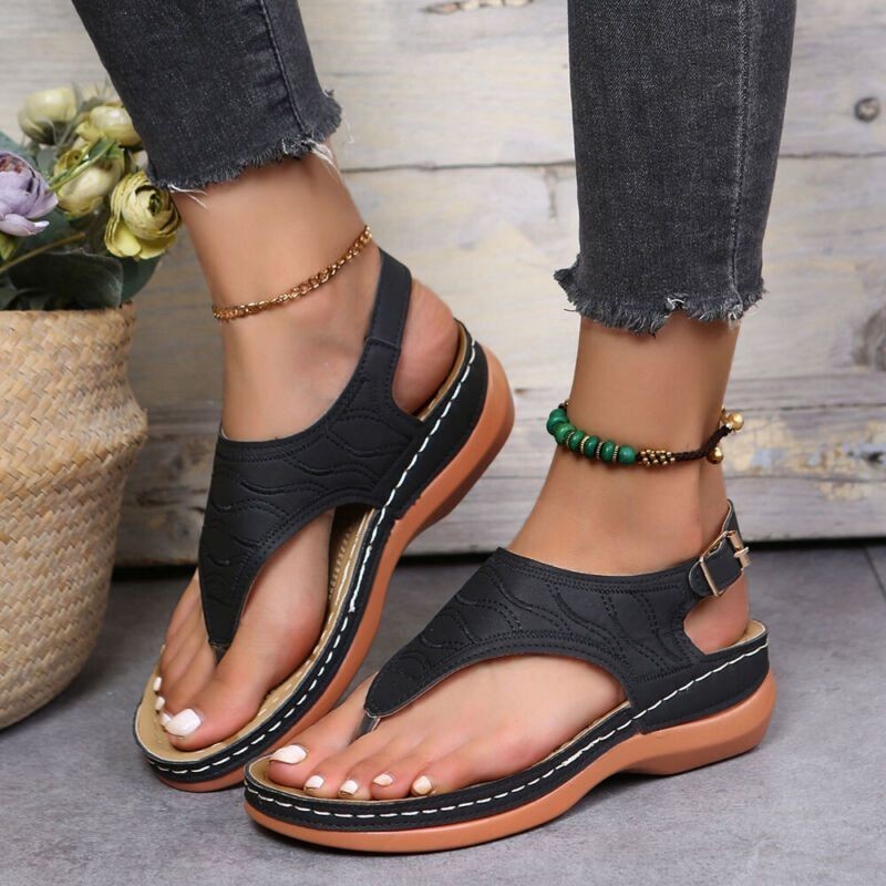 Sandals Orthopedic Flip Flops Ladies Low Wedge Casual Flat Womens Shoes