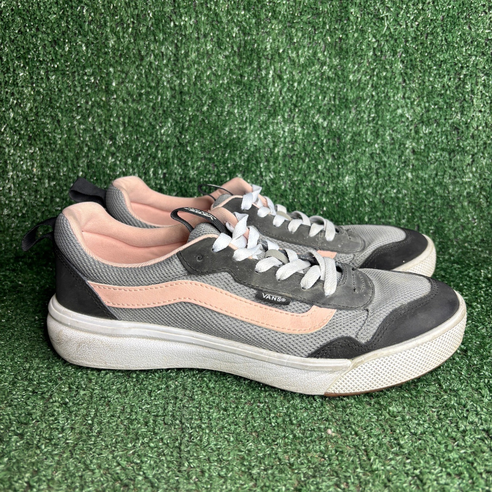 Vans Range EXP Mesh Suede Skate Streetwear Sneakers Grey Pink Black Womens 8.5