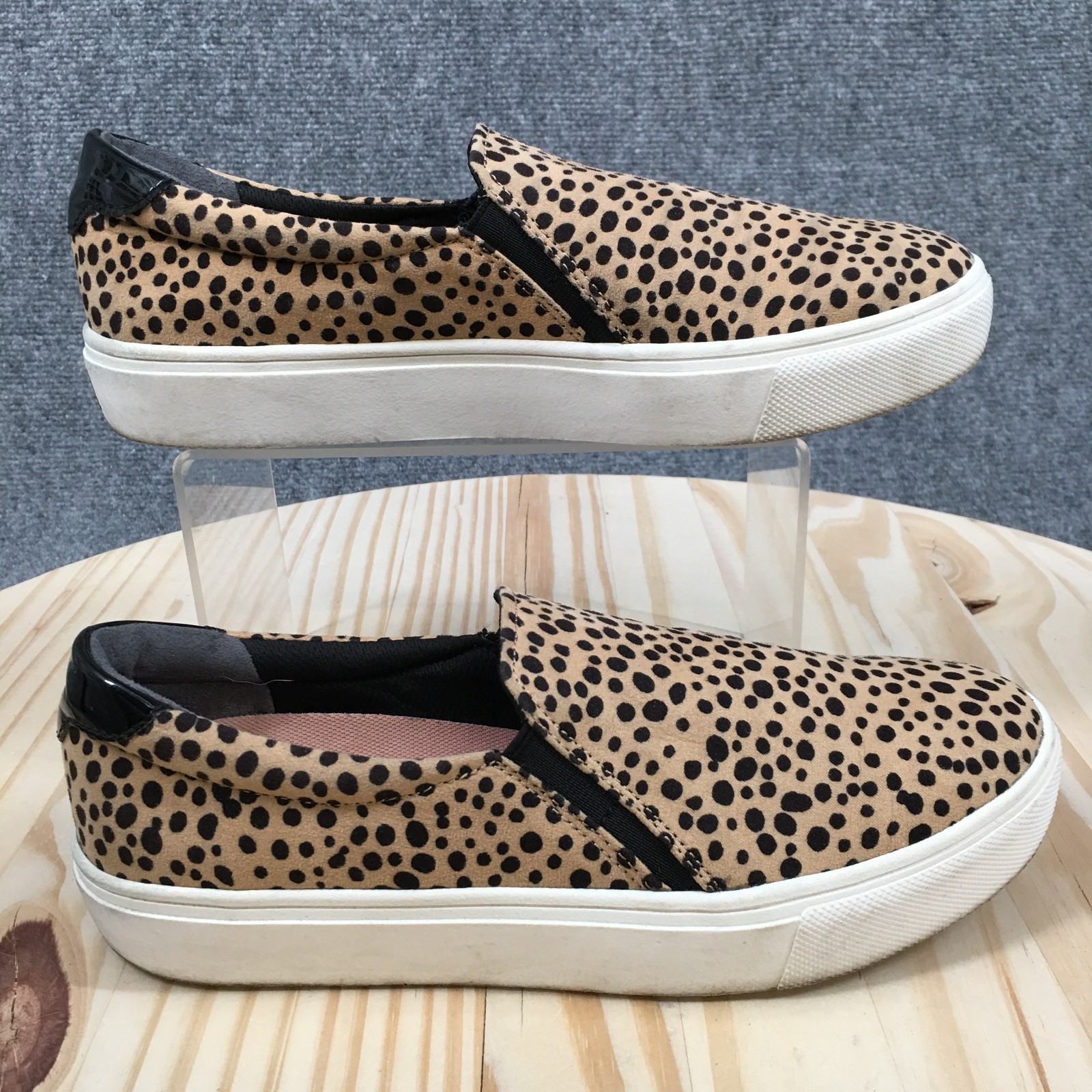 Dr. Scholls Nova Slip On Sneaker Shoes Womens 8 M Casual Low Top Leopard Tan