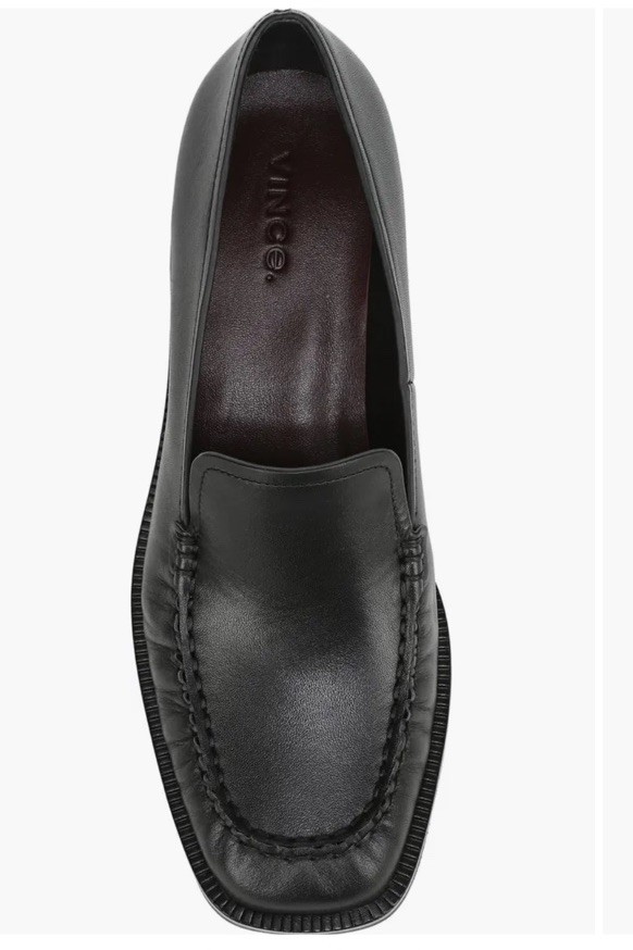 NWD $350 Vince Larose Loafers Black Leather Slip On Low Block Heel Sz 8.5 M/39