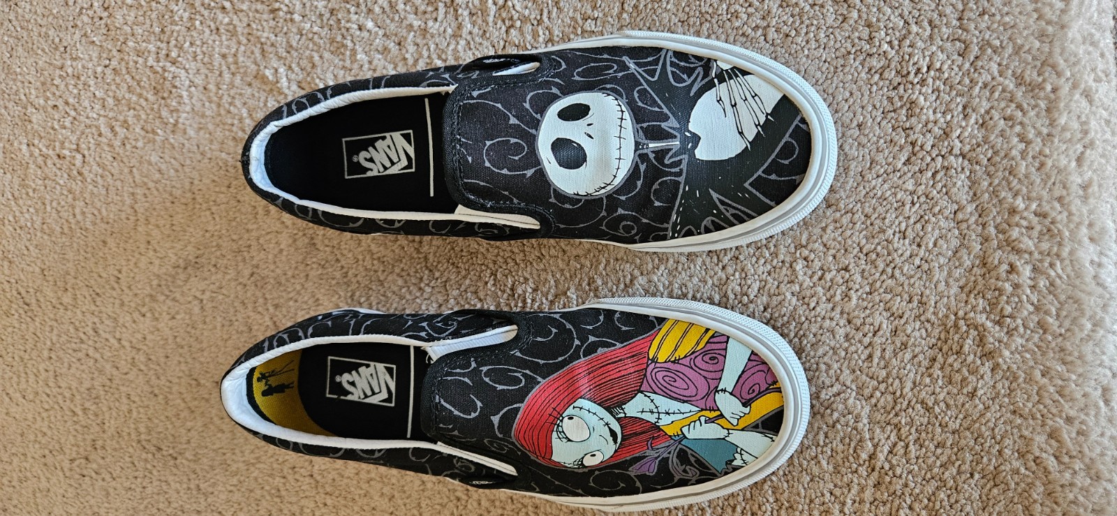 VANS Nightmare Before Christmas Women’s Size 7.5, Jack & Sally Slip-On Shoes