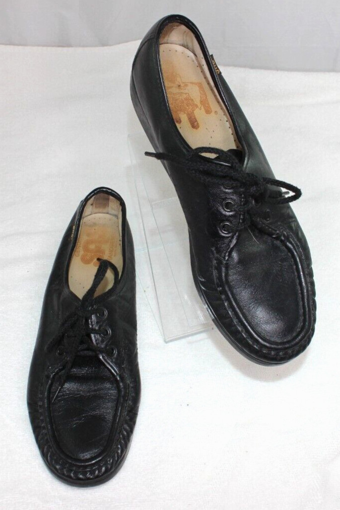SAS Siesta Genuine Handsewn Women’s Comfort Leather Lace Up MOC Shoes Size 8