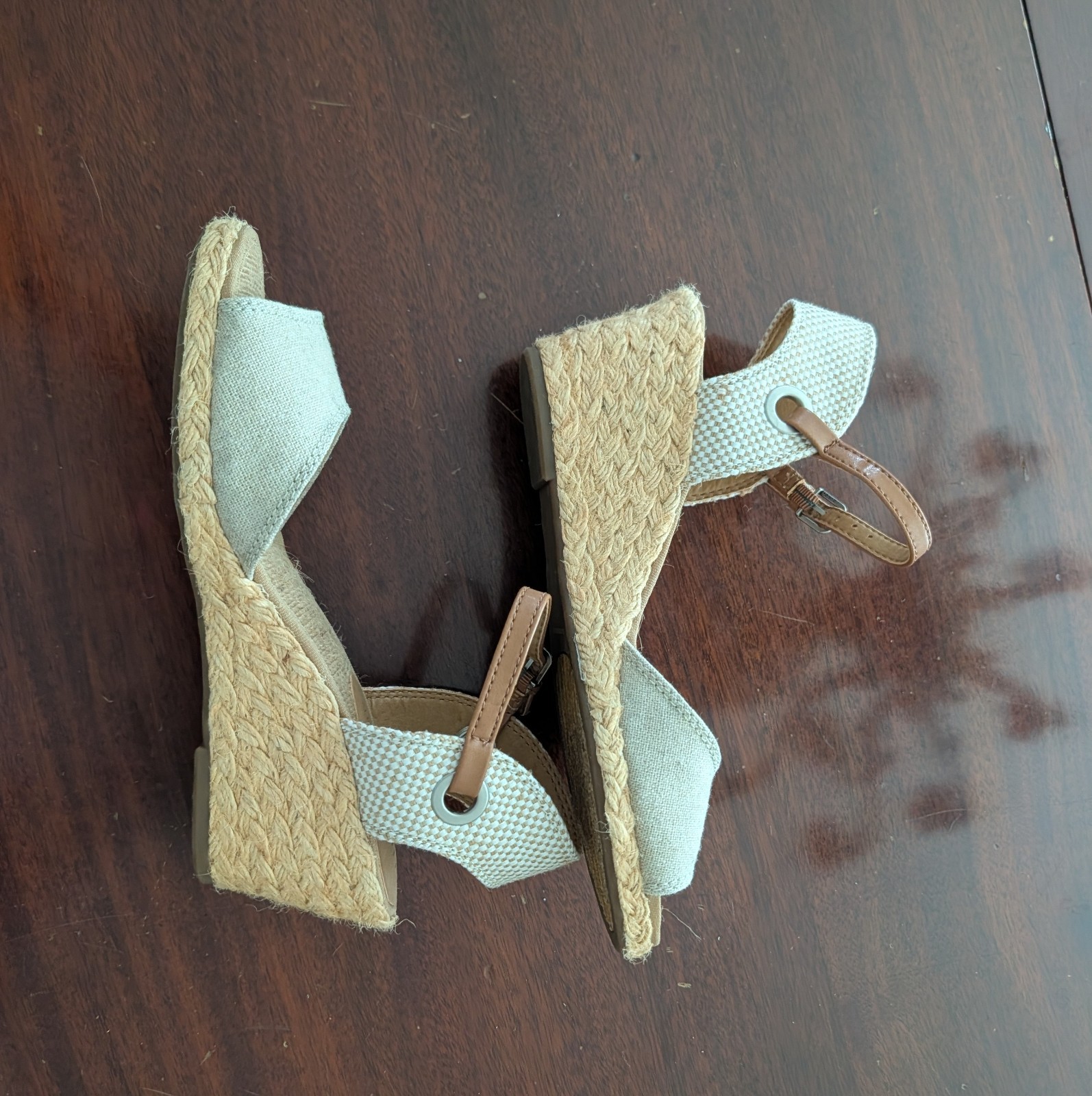 LUCKY BRAND Womens Kyndra Espardrille Linen Sandals Wedges Shoe 9/40