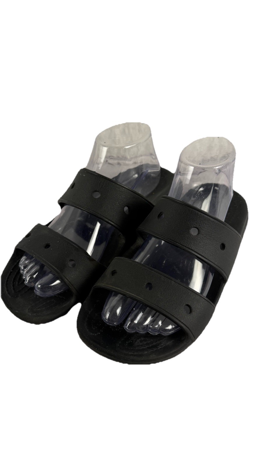 Crocs Unisex Adults Black Comfort Two Strap Slip-On Slide Sandals Size M5 W7