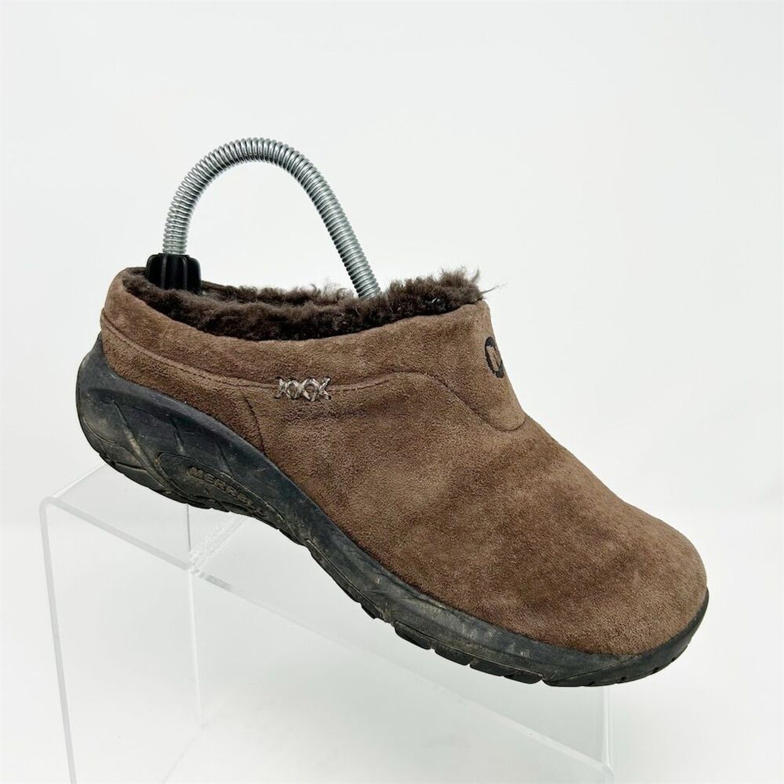 Merrell Encore Brown Suede Slip-On Clogs Size 6.5 Casual Comfort Fall Winter