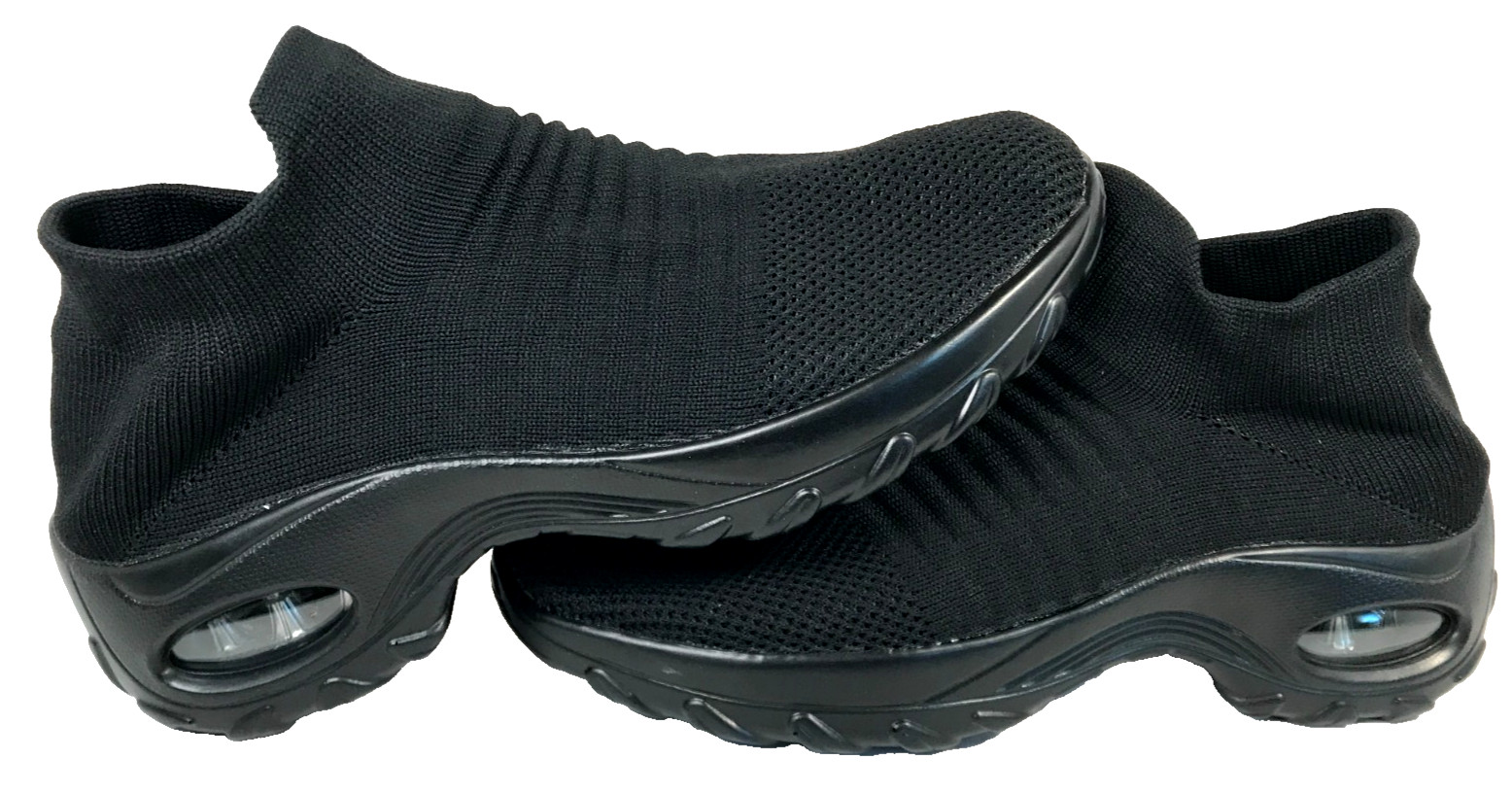 Womens Sock Walking Sneaker Shoes Mesh Slip On Low Top Air Cushion Black Size 40