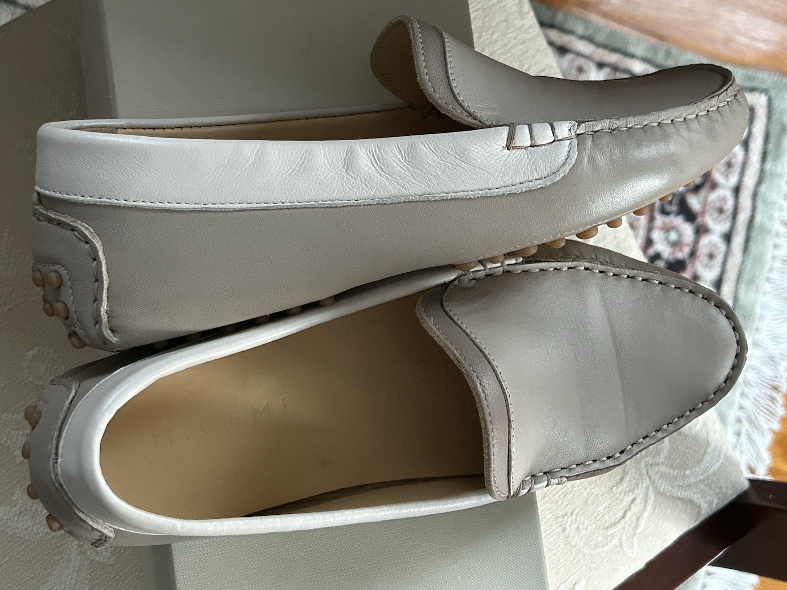 M.Gemi Italian Women’s Felize Driver, 2-tone Khaki & Cream, Sz EU 38/US 7.5