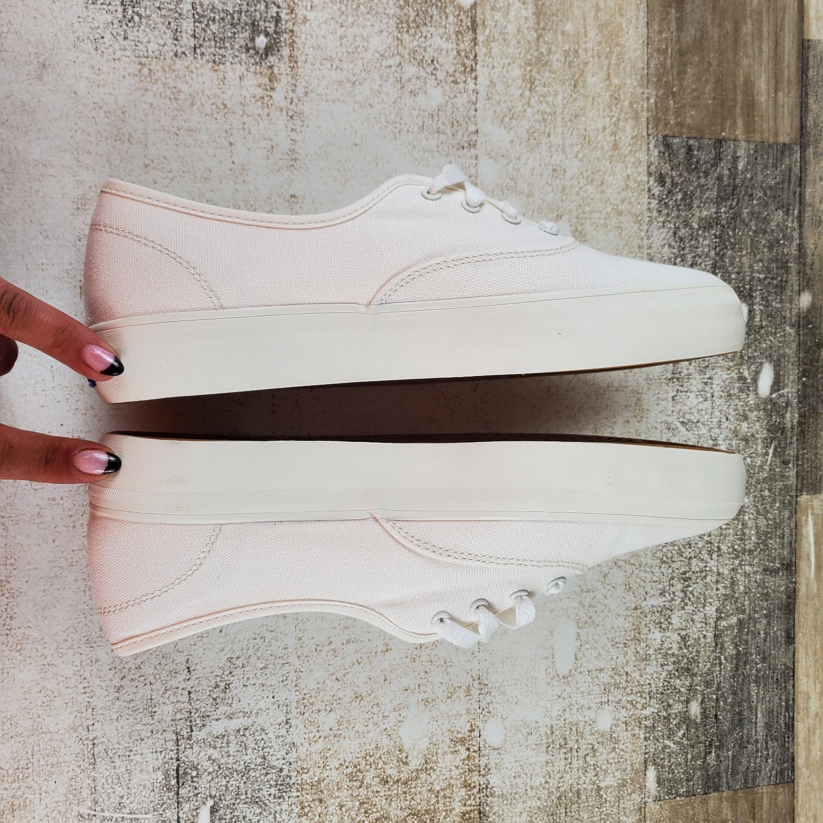 Keds Champion Unisex Shoes Sz 7 Comfort White Canvas Low Top Lace Up Sneakers