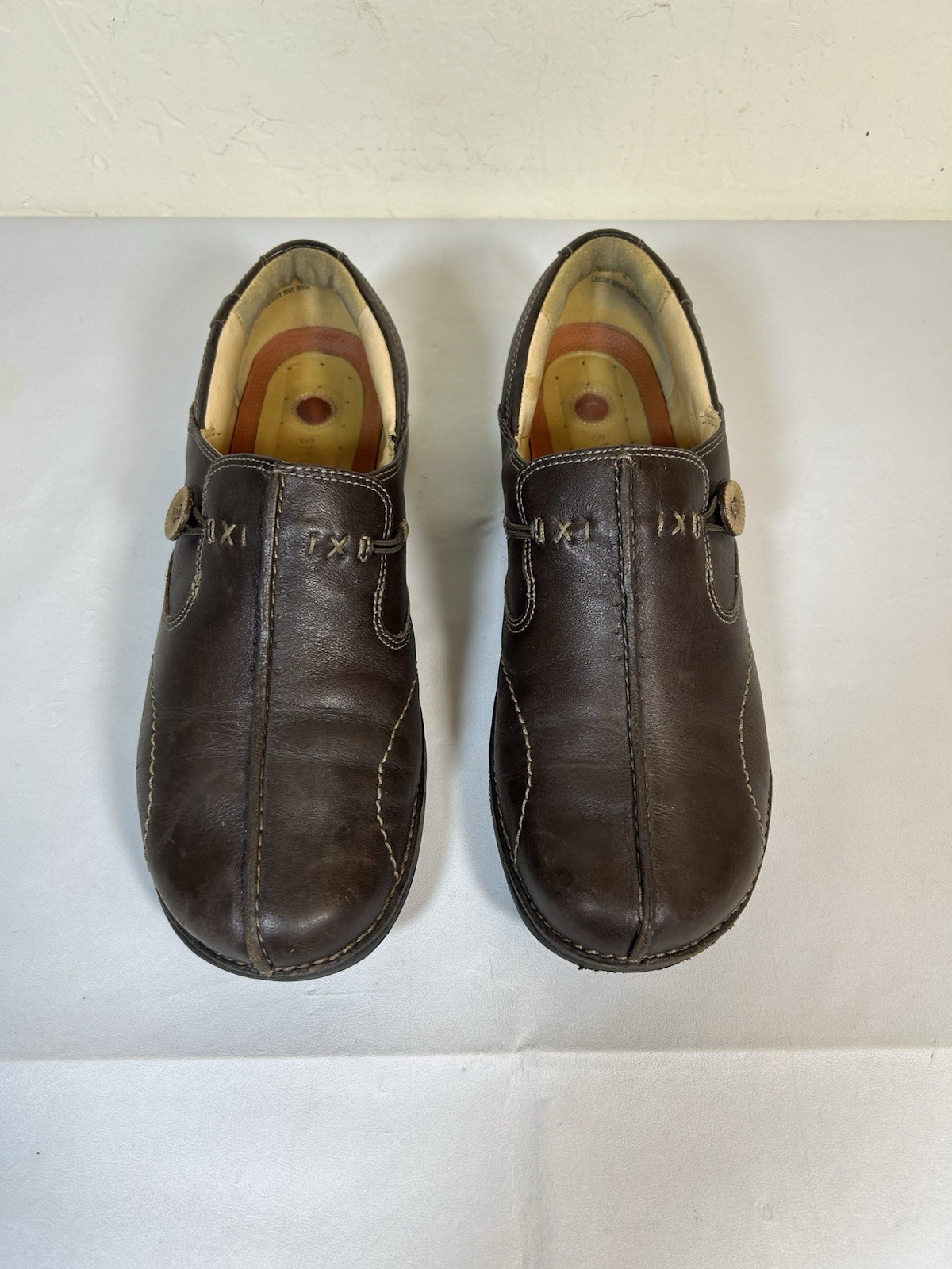 Clarks Unstructured Loafers Women’s Size 10 M Slip On Comfort Brown Leather