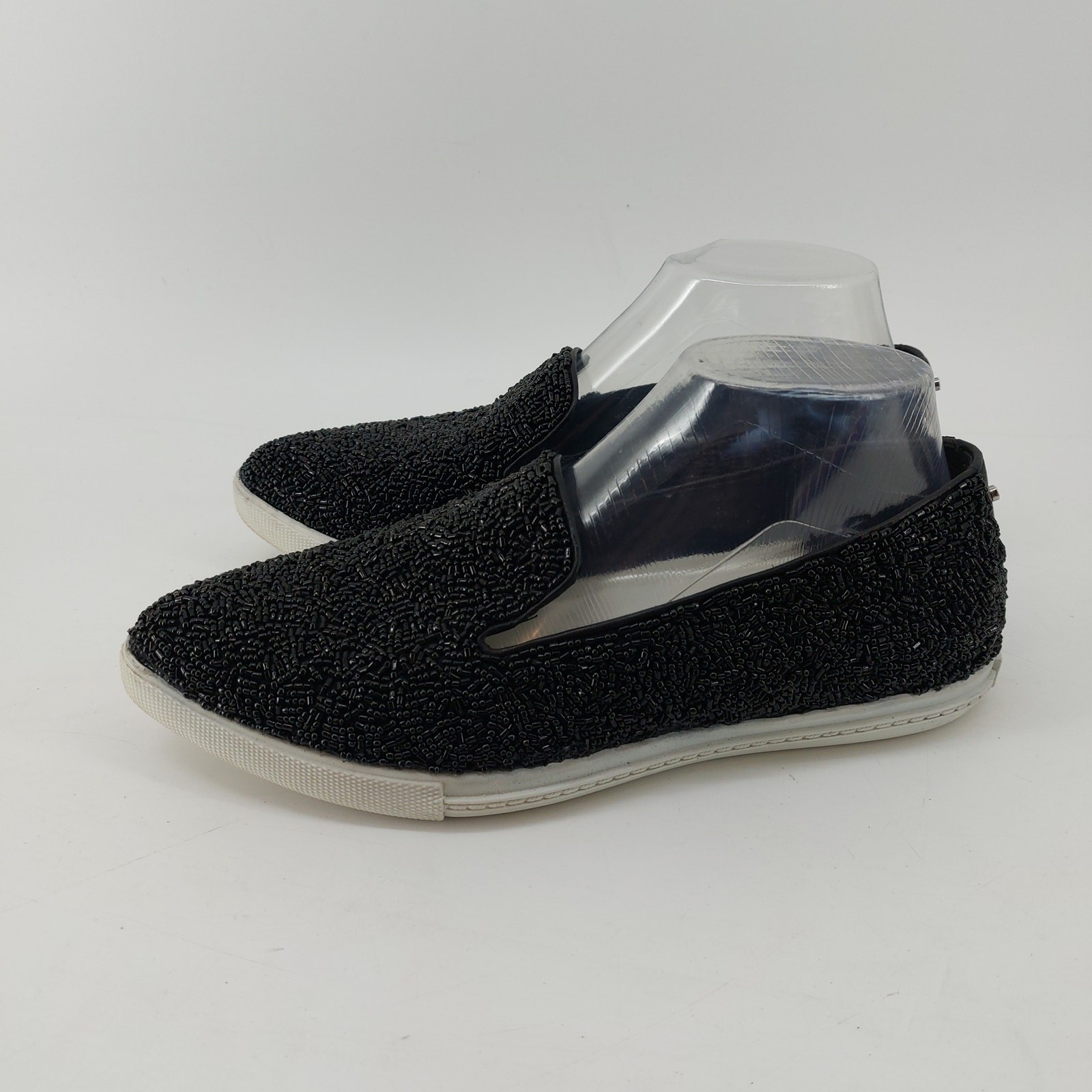 Alice + Olivia Womens Size 9 Beaded EURO 39 Sneaker Shoe Black Leather