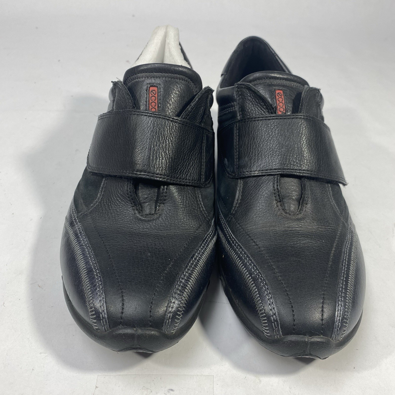 Ecco Shoes Women’s Sz 41 US 10.5 Monk Strap Loafer Black Leather Hook Loop 17523