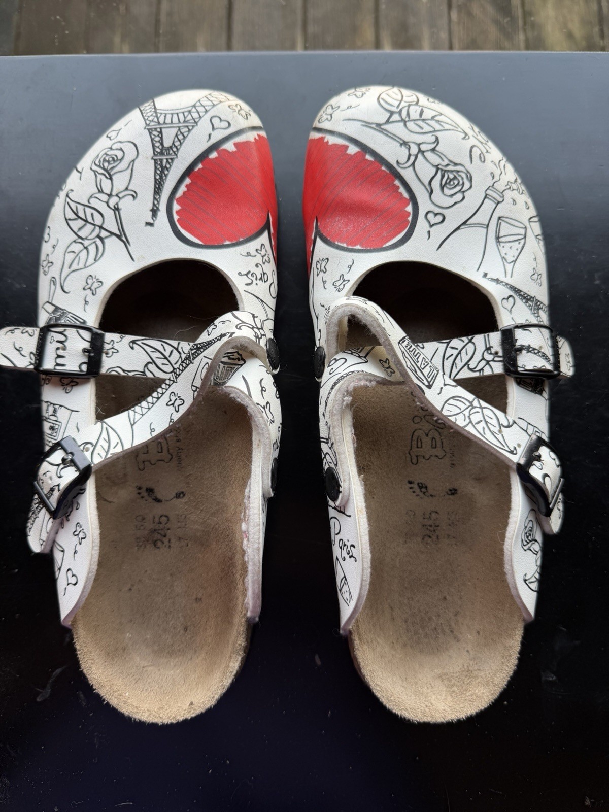 Birki’s Paris Love Heart Dorian Mary Jane Clogs – EU 38