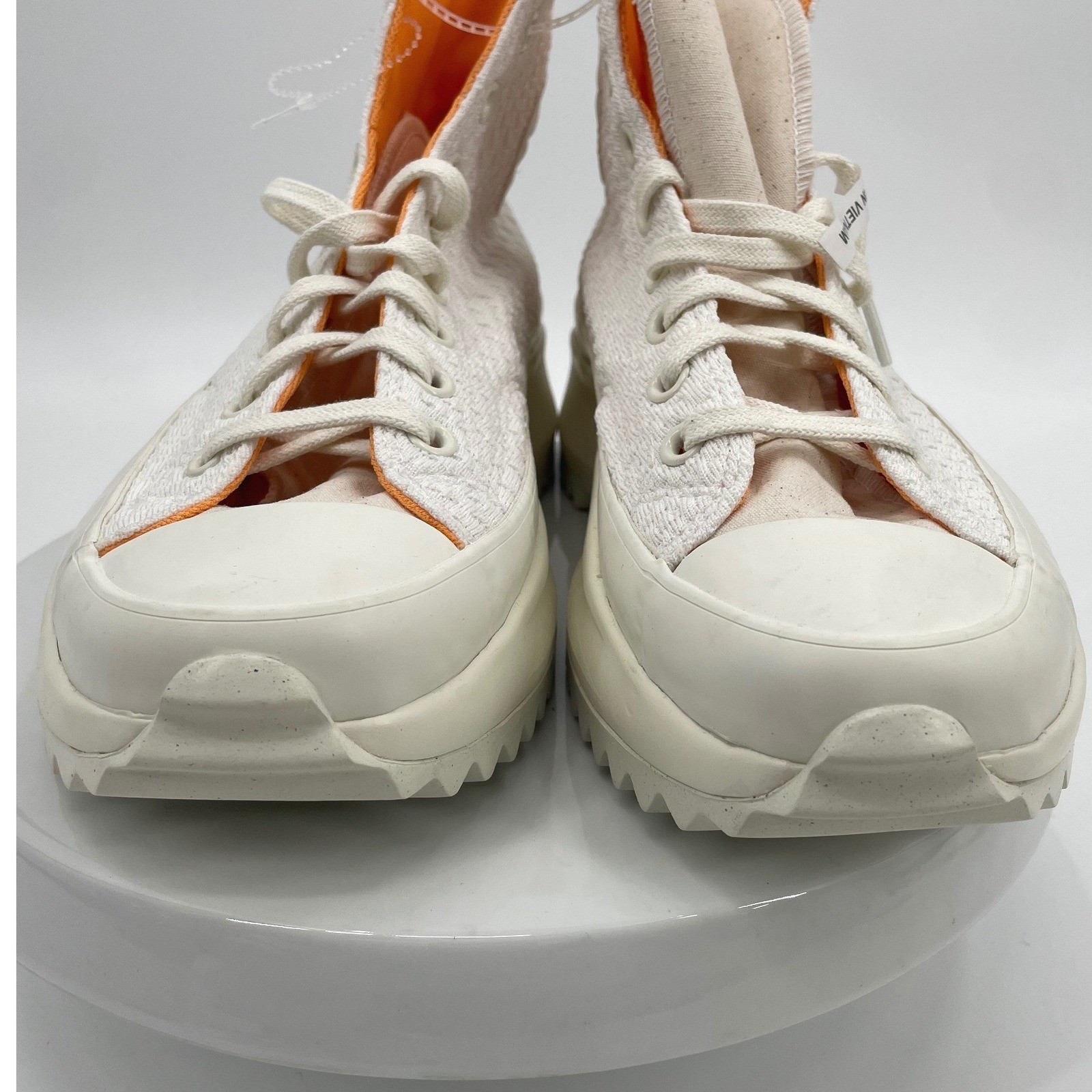 Converse Run Star Hike Shoes Womens 11 White Peach Olive Textile Platform