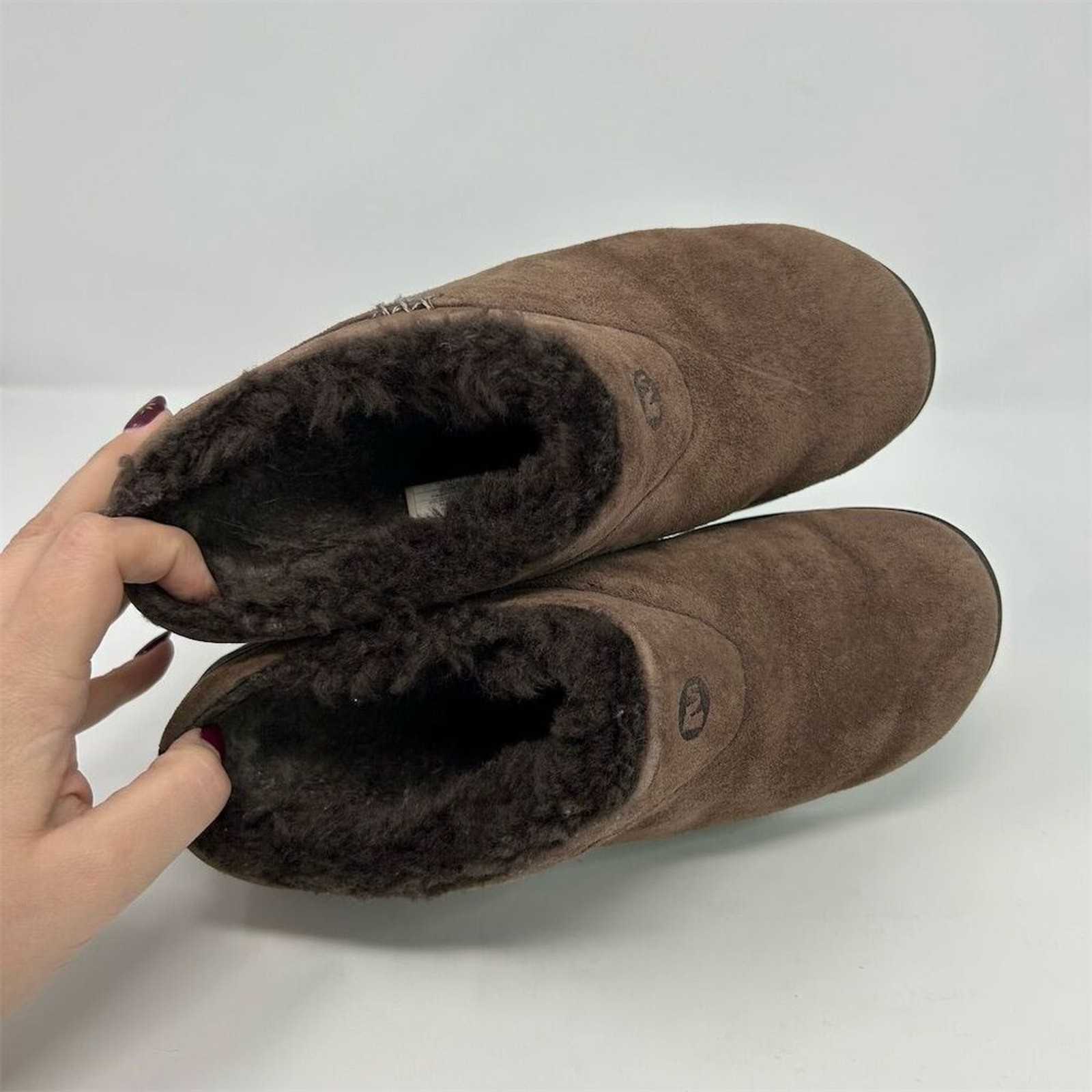 Merrell Encore Brown Suede Slip-On Clogs Size 6.5 Casual Comfort Fall Winter