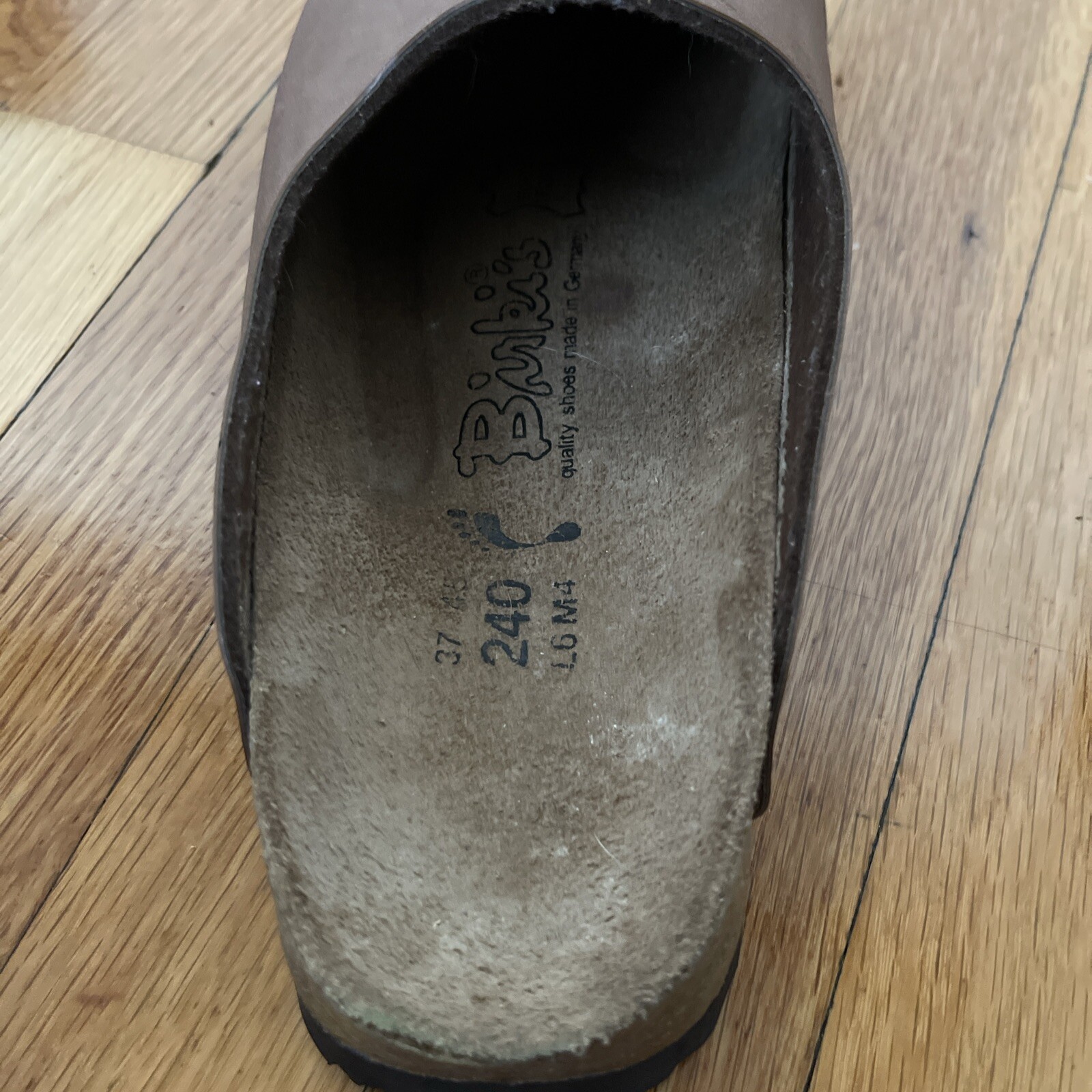 Birkenstock Birkis Womens Brown Leather Amsterdam Clogs Slip On Shoes Sz 6 /37