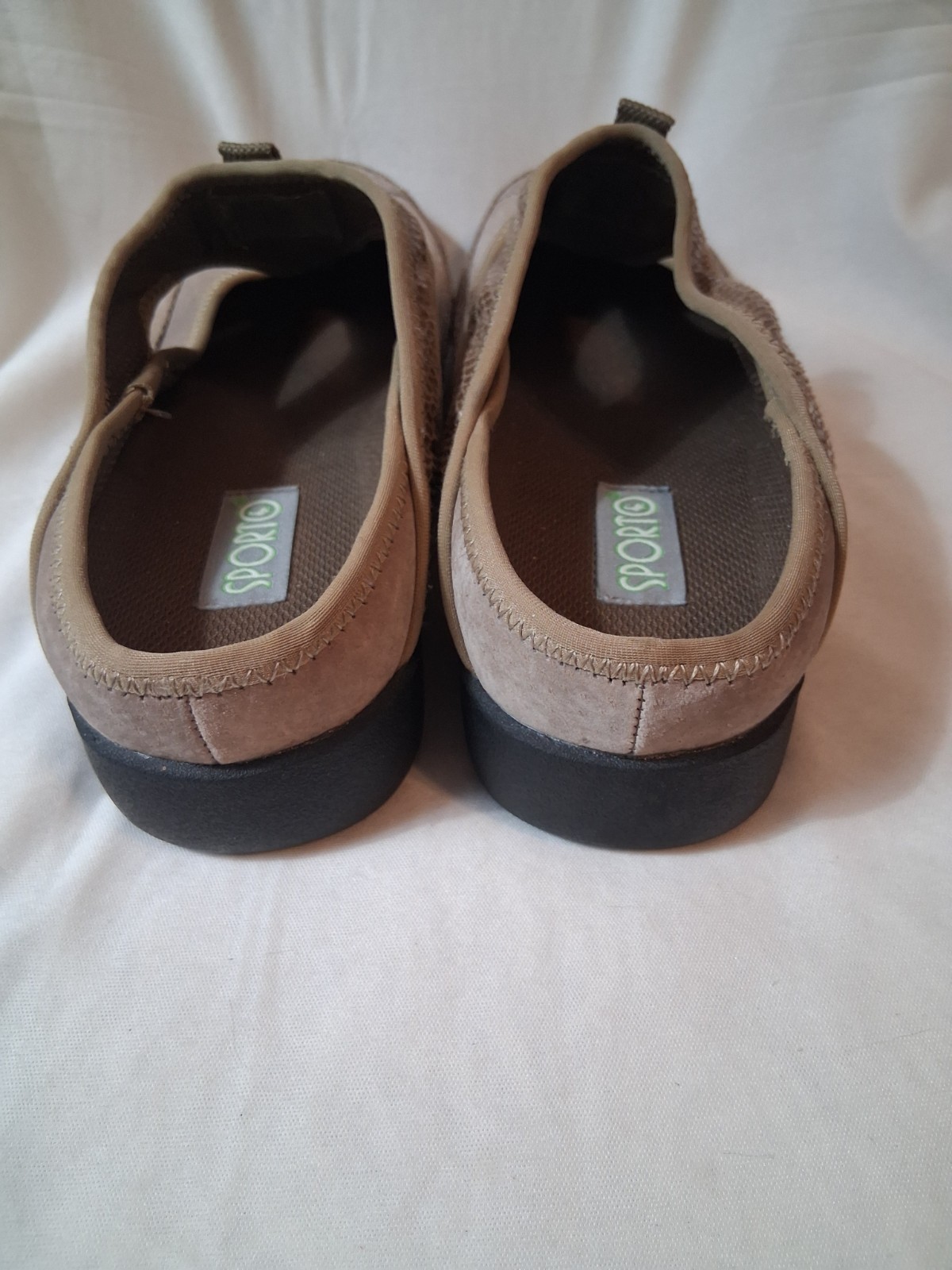 Sporto Katy Tan Suede & Snake Maryjane Mule Sz 8.5