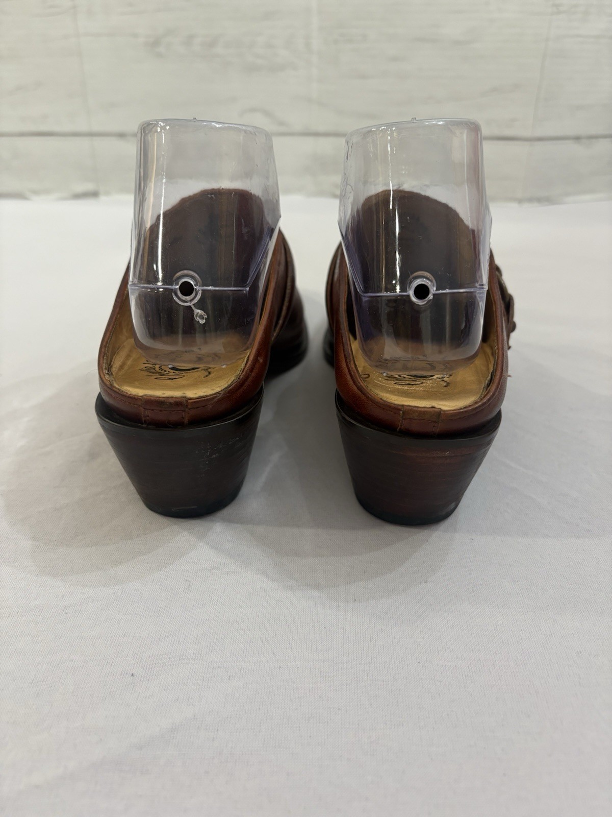 CHARLIE 1 HORSE LEATHER SLIP ON MULE BRAZILIAN WESTERN SHOES SZ 7.5 B