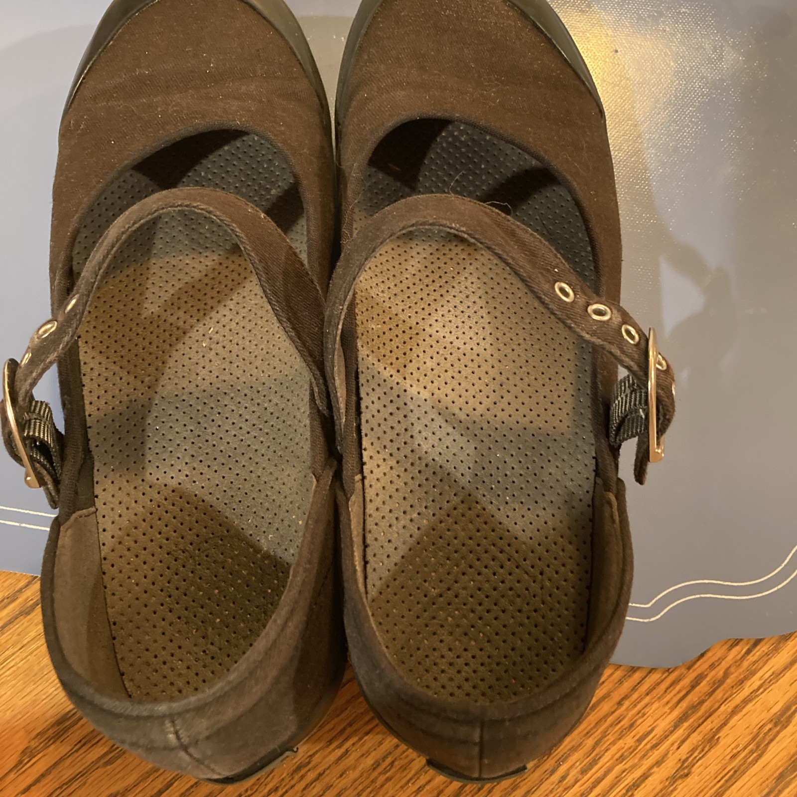 Dansko Mary Jane Valerie Womens Black &Brown Canvas Buckle Shoes Size EU 38