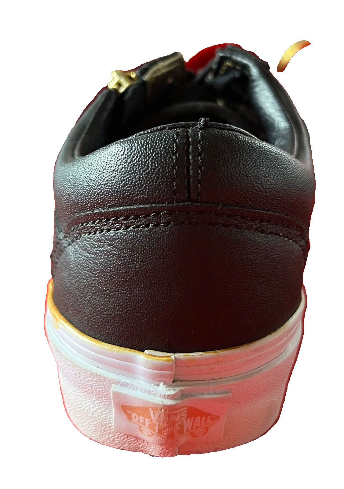 Vans Black Leather Lace-Up Side-Zip Shoes Women’s Size 7, Excellent condition