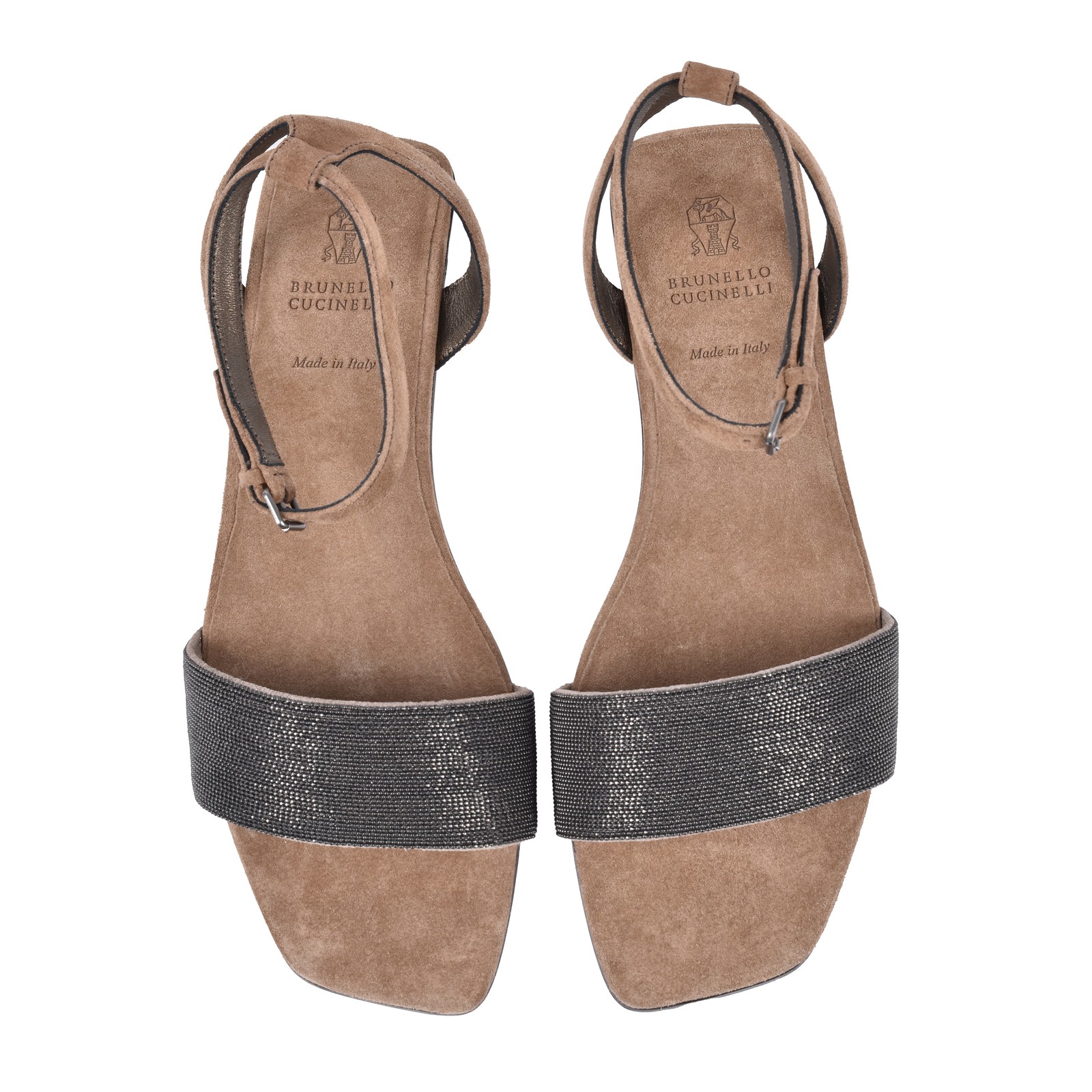 BRUNELLO CUCINELLI WOMEN’S 100% LEATHER MONILI BEAD SANDAL SHOE NWT MSRP $1430