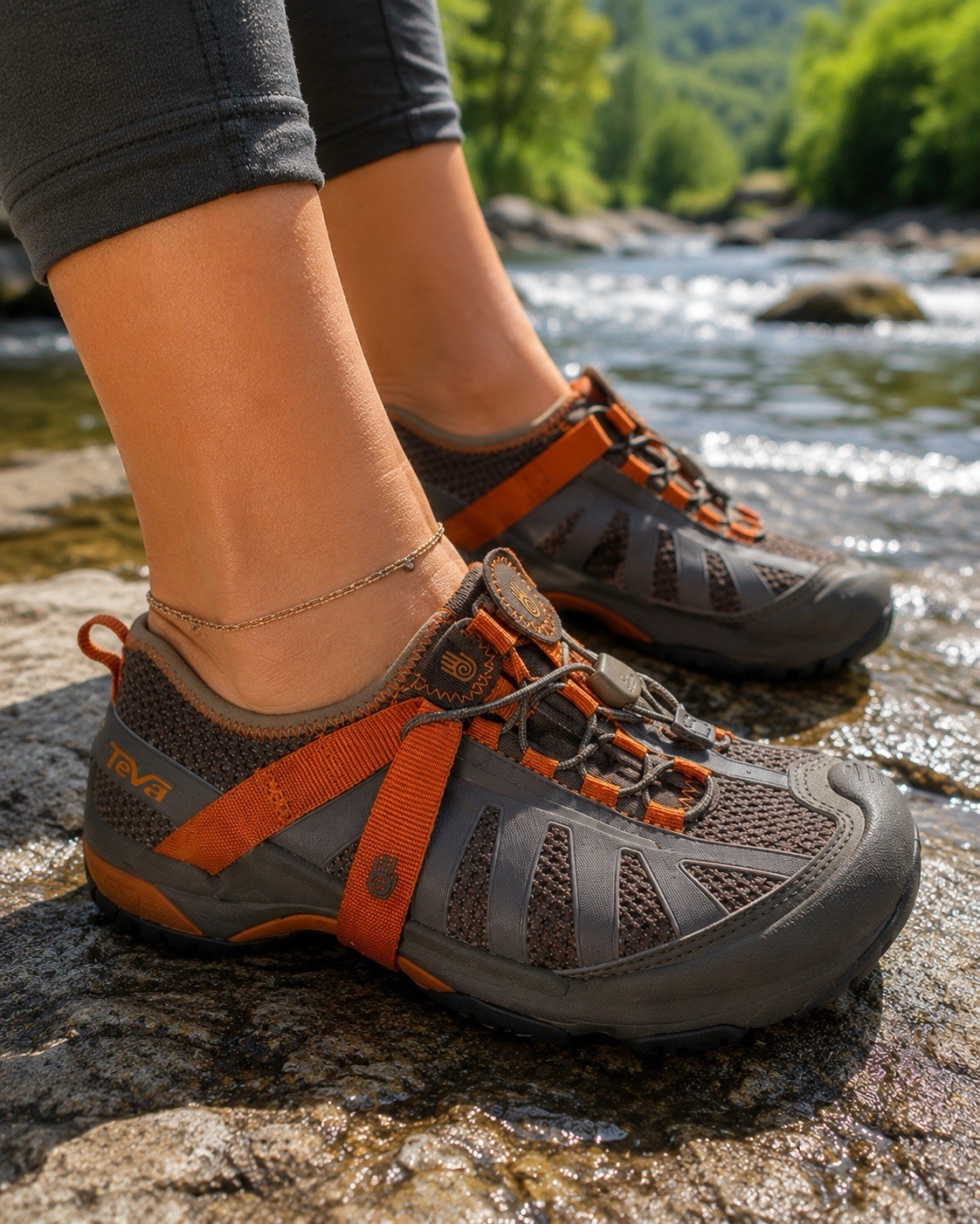 Teva Size 6.5 Orange Hiking Walking Casual River Water Shoes Sneakers Women’s