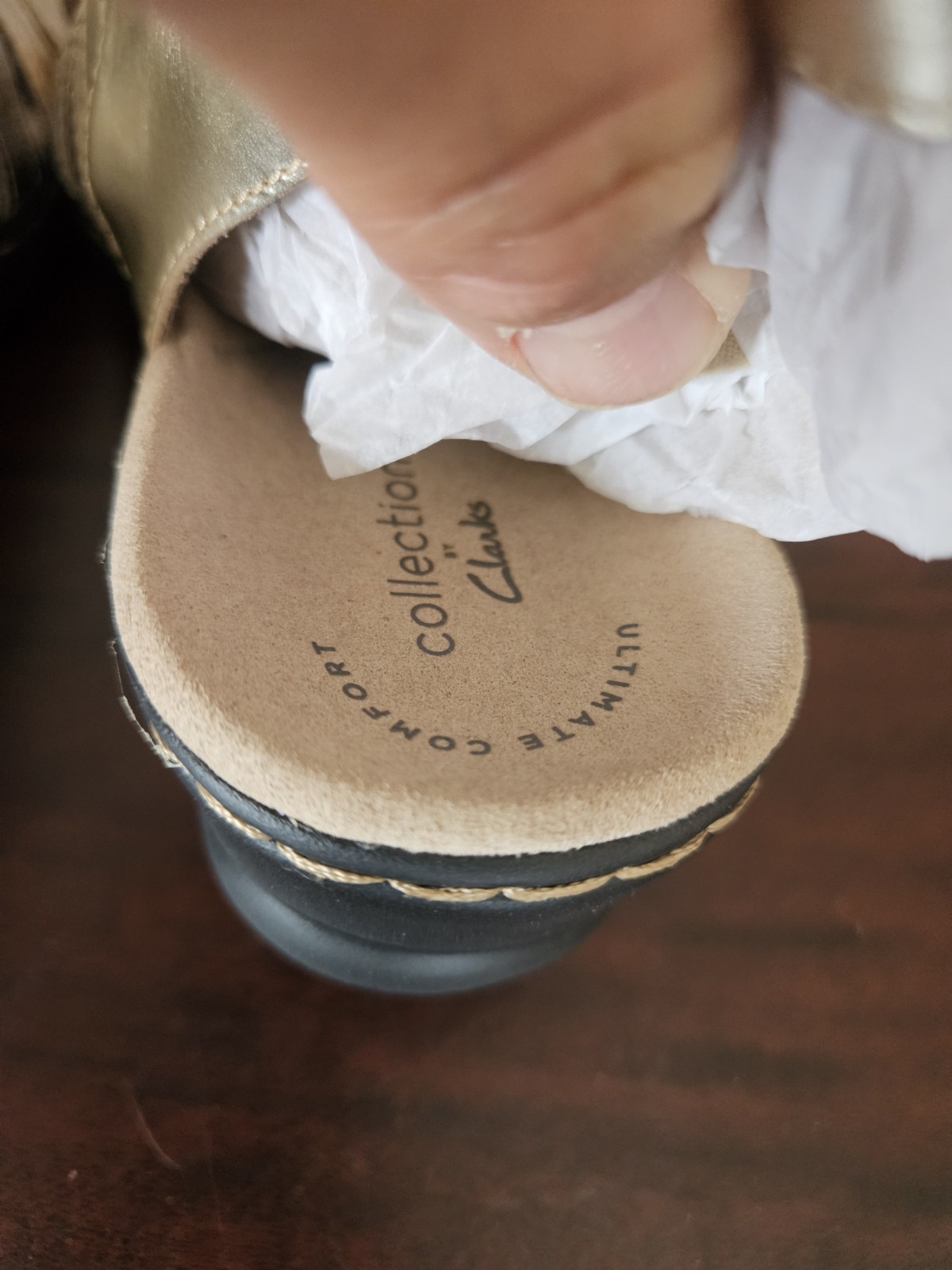 Clarks Collection Leather Sandals Lexi Metallic Multi Size 6 Xw New
