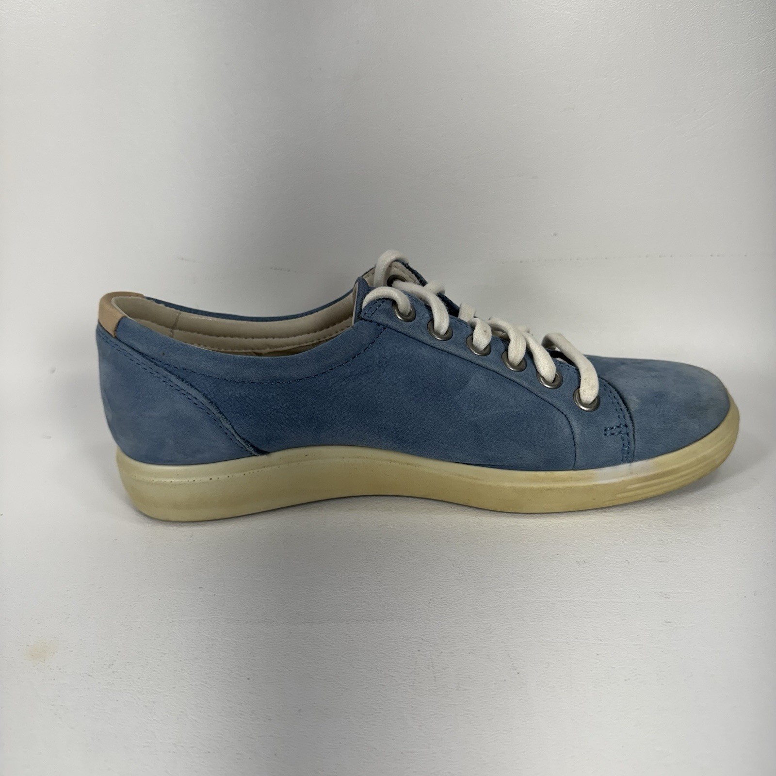 Ecco Soft 7 Women’s Retro Blue Nubuck Leather Casual Shoes Sneakers Size 5