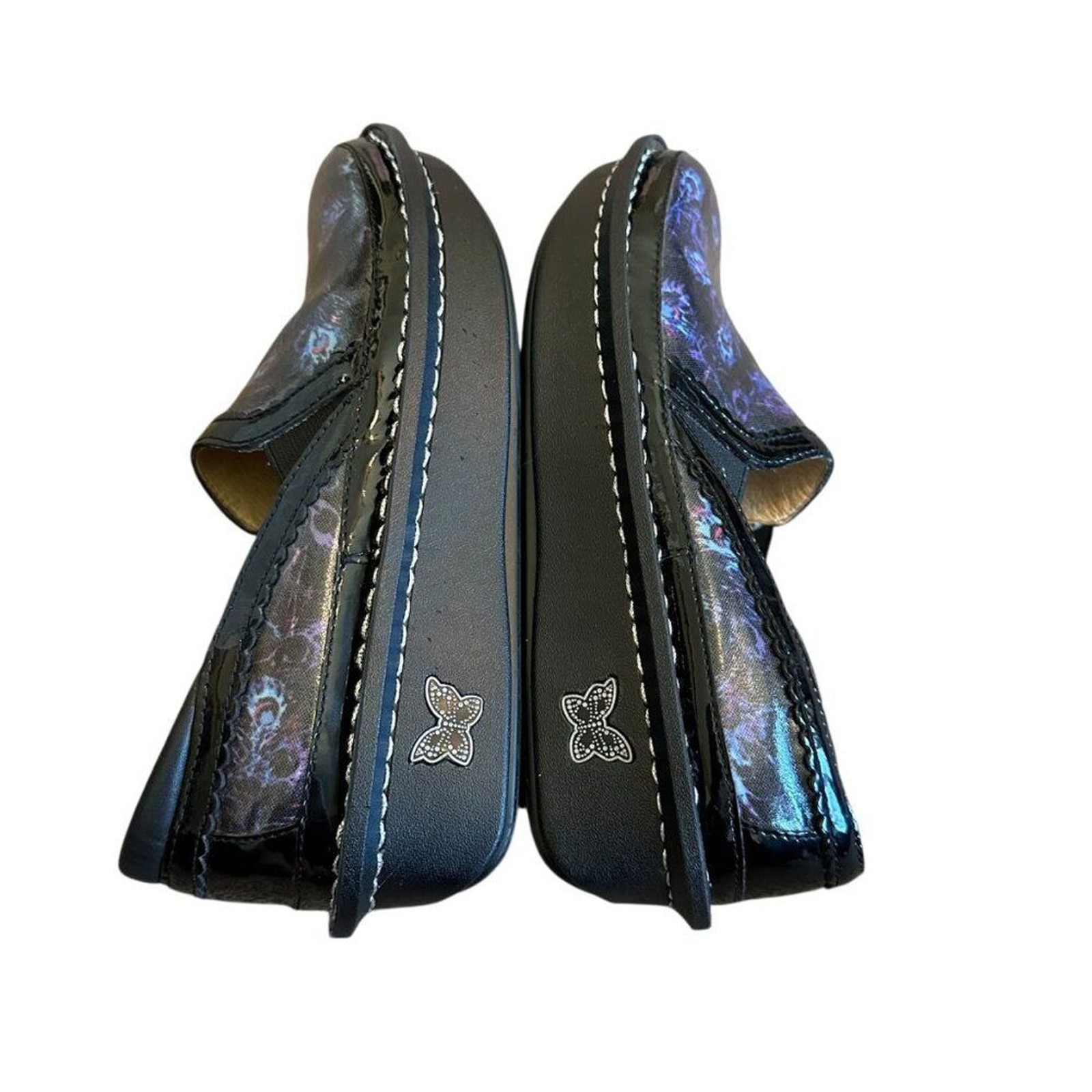 Alegria Debra Peacock Clogs Leather Slip-On Comfort Shoes Nursing Size 36 Womens