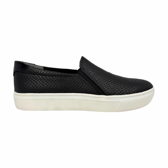 Dr. Scholls Nova Slip On Sneakers Black Snake Print Faux Leather Size 7M