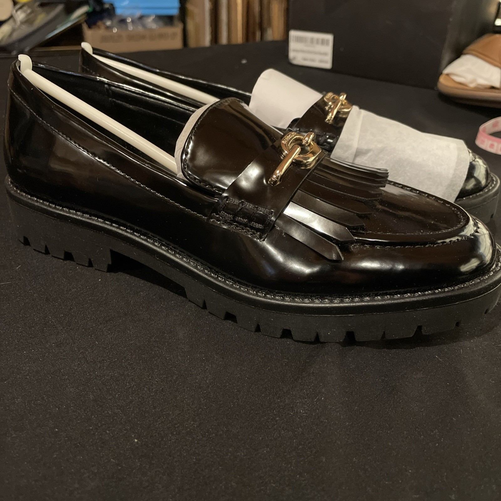 Bandolino Florida Lug Loafer in Black Peacock Brand NEW Women’s Sz 7 M