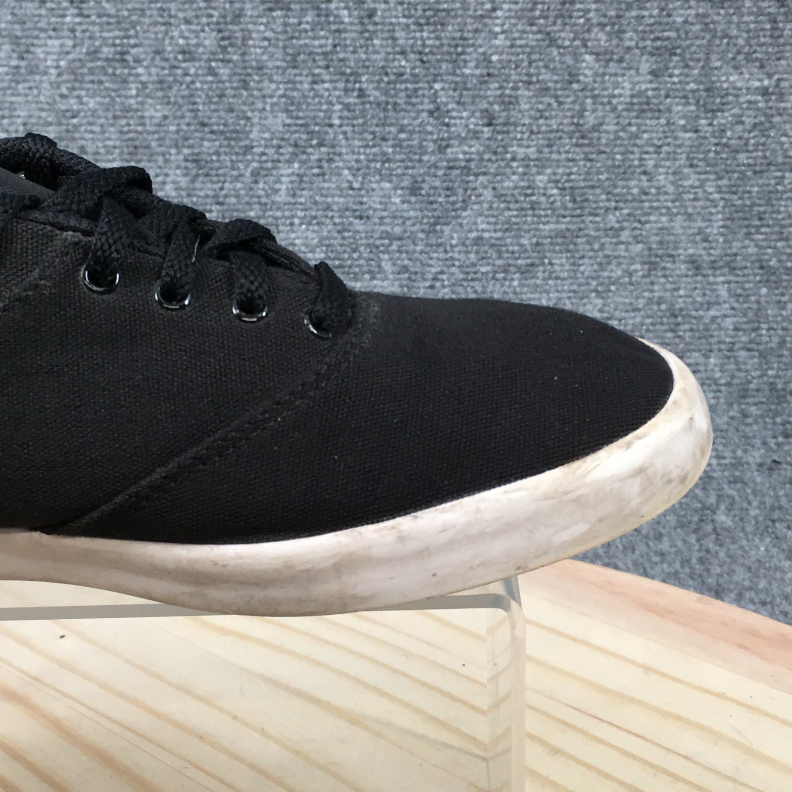 Nike Mini Sneaker Womens 7 Black White Low Lace Up Canvas Casual 724747-010