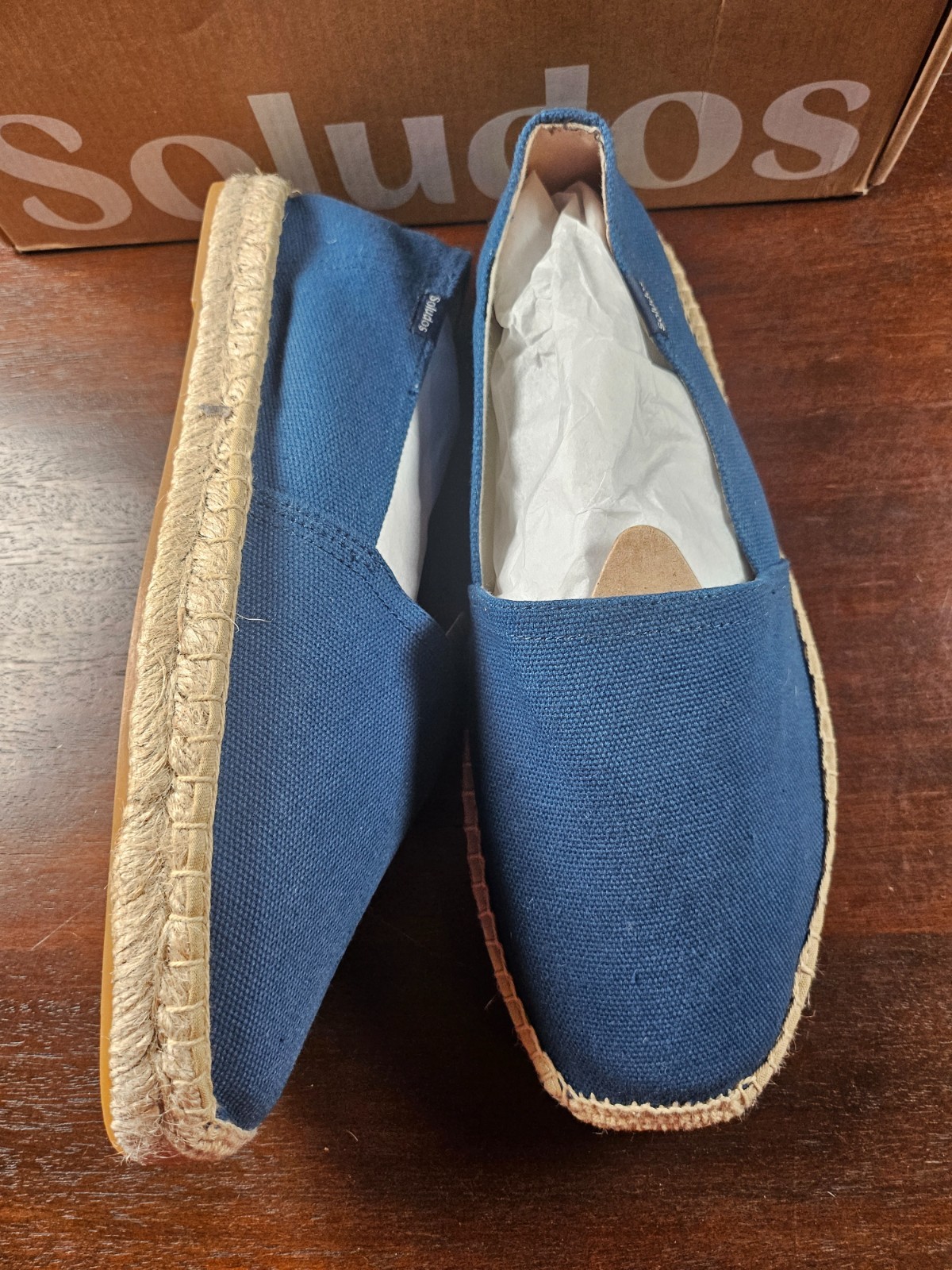 Soludos Women Sz 10 Espadrilles Sandal Navy Canvas Platform Slip On New in box