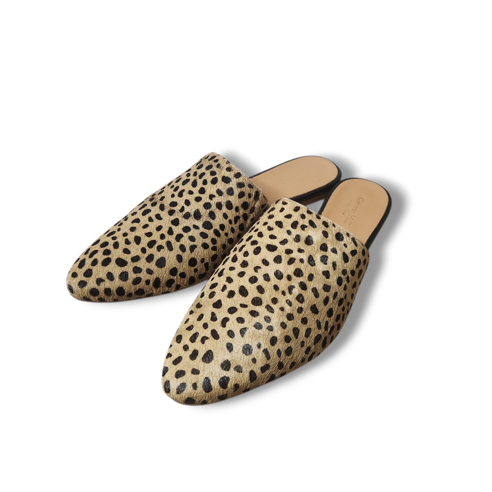 NEW Garnet Hill Essential Iris Leopard Pony Hair Mules Shoes EU 38 US 7.5 – 8