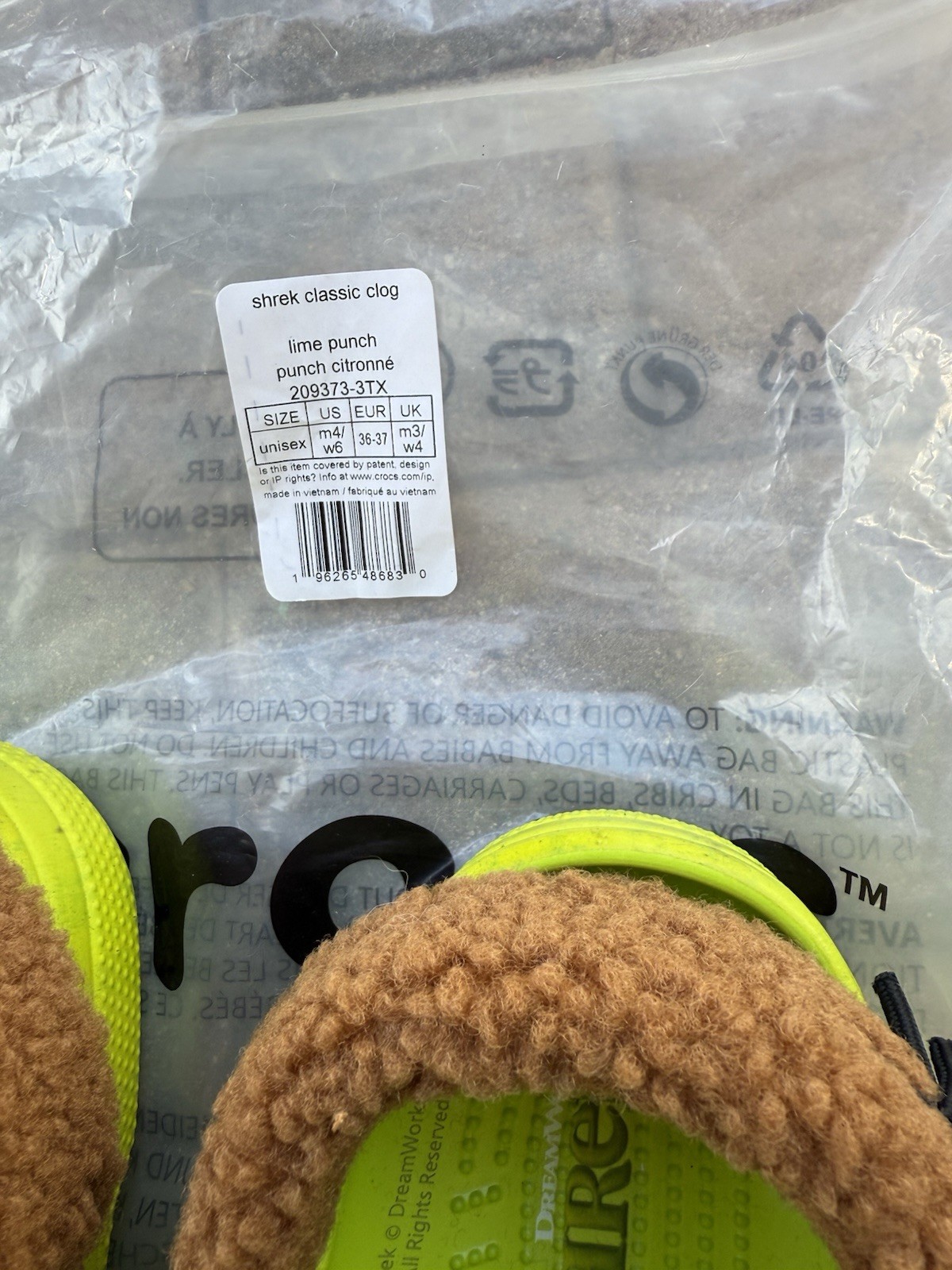 Crocs Shrek M4 W6 / Shrek Crocs Men 4 Women 6 / Crocs Shrek