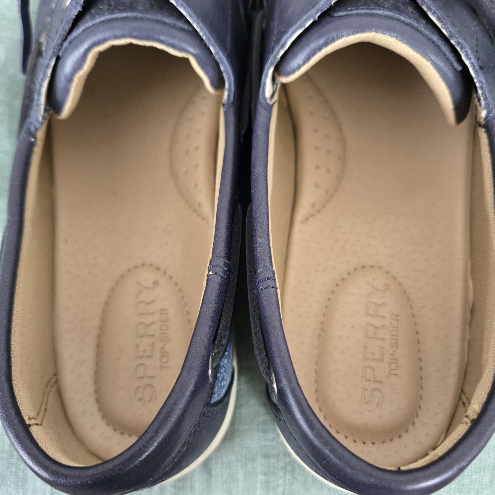 Sperry Top Sider Koi fish Leather Boat Shoes STS88208 Navy Blue Women’s Size 9.5